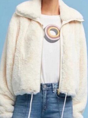 Bristol Cream Faux Fur Bomber Teddy Jacket